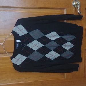 Boy's Children's Place Argyle Sweater - Size Large (10-12)